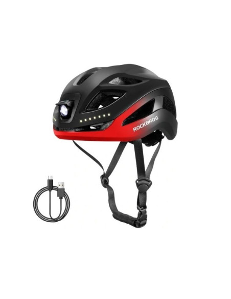Rockbros kask rowerowy z lampką usb 10110035004