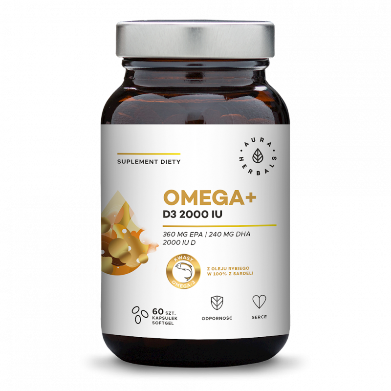 Omega+ Witamina D3 2000 IU /cholekalcyferol/ 50 mcg (60 kaps.)