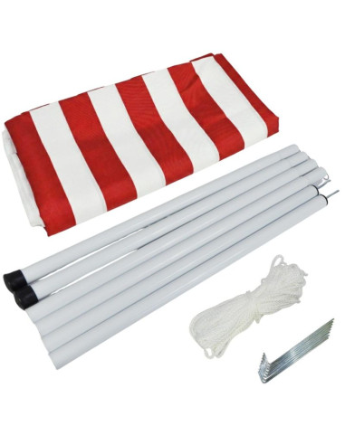 Namiot zadaszenie żagiel przeciwsłoneczny z słupkami 3x1,7m czerwony