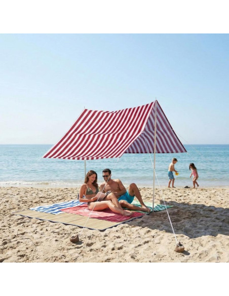 Namiot zadaszenie żagiel przeciwsłoneczny z słupkami 3x1,7m czerwony