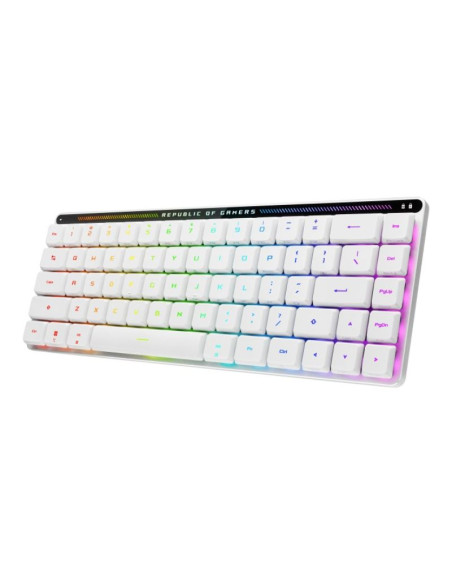 Klawiatura gaming usb + rf wireless + bluetooth qwertz biały asus rog falchion rx low profile