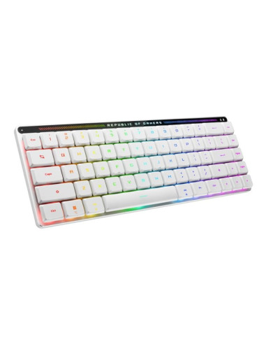 Klawiatura gaming usb + rf wireless + bluetooth qwertz biały asus rog falchion rx low profile