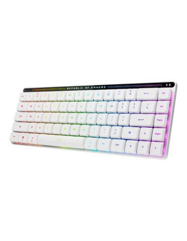 Klawiatura gaming usb + rf wireless + bluetooth qwertz biały asus rog falchion rx low profile