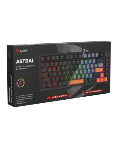 Savio klawiatura magnetyczna astral black outemu white jade rgb