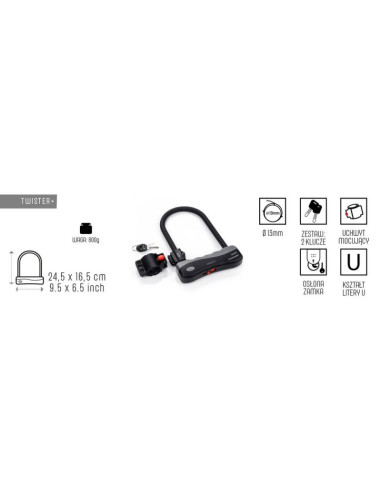 Zapięcie rowerowe meteor twister 31548