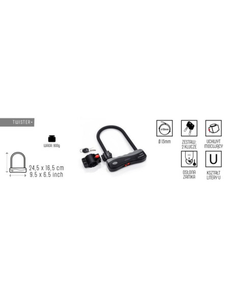 Zapięcie rowerowe meteor twister 31548