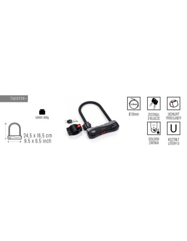 Zapięcie rowerowe meteor twister 31548