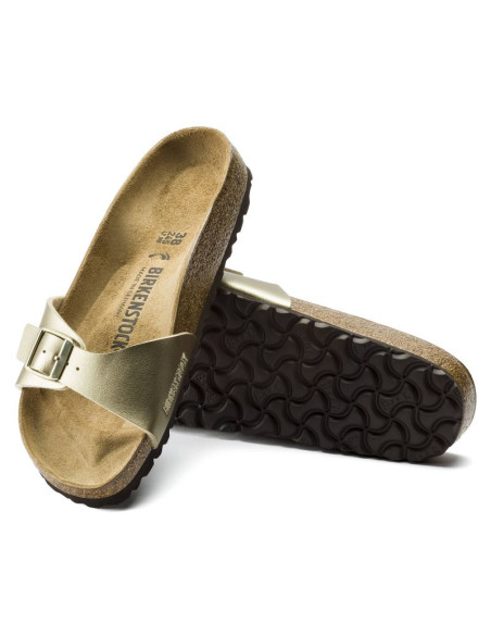 Klapki damskie birkenstock madrid birko-flor gold regular szerokie złote (1016106)