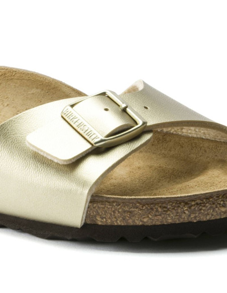 Klapki damskie birkenstock madrid birko-flor gold regular szerokie złote (1016106)