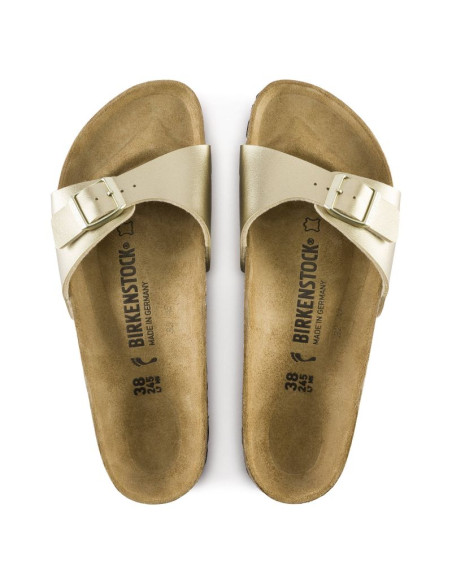Klapki damskie birkenstock madrid birko-flor gold regular szerokie złote (1016106)