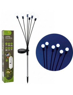 Lampa solarna tańczące na wietrze kuleczki białe 6 led 72cm zimny biały 2