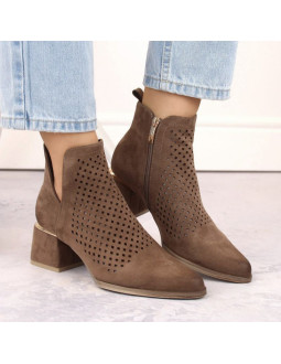 Zamszowe botki na obcasie potocki w wol213 2