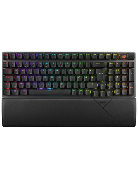 Asus rog strix scope ii 96 wireless klawiatura gaming usb + rf wireless + bluetooth qwertz niemiecki czarny