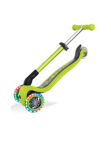 Hulajnoga 3-kołowa globber foldable lights lime green jr