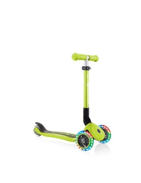 Hulajnoga 3-kołowa globber foldable lights lime green jr