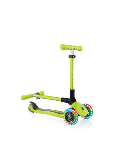 Hulajnoga 3-kołowa globber foldable lights lime green jr