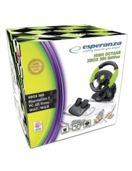Kierownica esperanza eg104 (pc, xbox 360  kolor czarno-zielony)