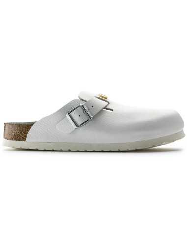 Chodaki damskie birkenstock boston esd white skóra naturalna klapki medyczne narrow wąskie (0061378)