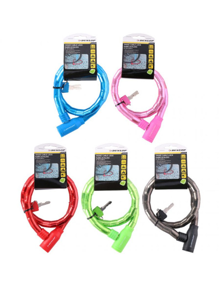 Zapięcie rowerowe dunlop cable lock d18mm 80 cm st 5ass 63749