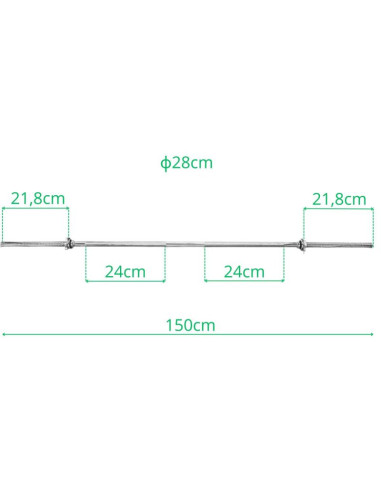 Gryf prosty 150 cm enero fit fi28