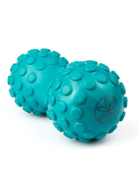 Piłka podwójna z wypustkami do masażu