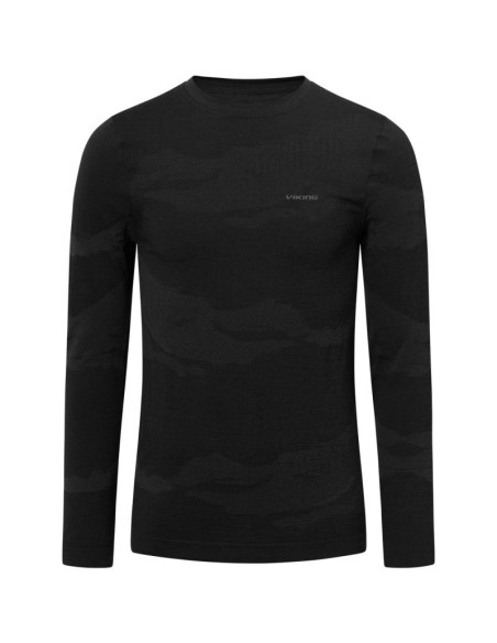 Bielizna męska viking gasher man longsleeve merino roz. m czarna