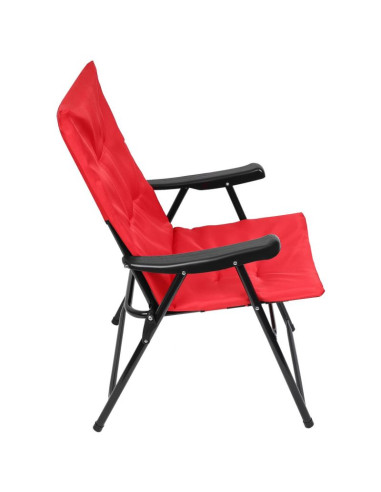Krzesło ogrodowe składane 59x66x45/90cm z poduszką czerwone
