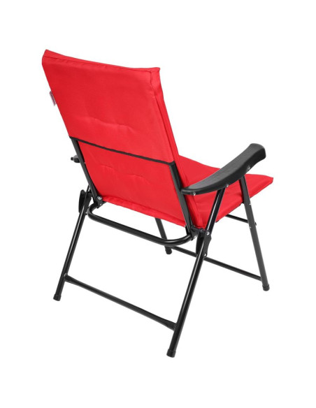 Krzesło ogrodowe składane 59x66x45/90cm z poduszką czerwone