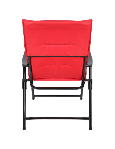 Krzesło ogrodowe składane 59x66x45/90cm z poduszką czerwone