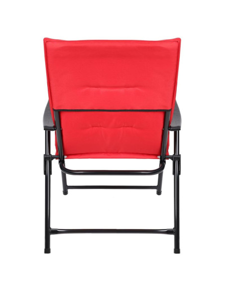 Krzesło ogrodowe składane 59x66x45/90cm z poduszką czerwone