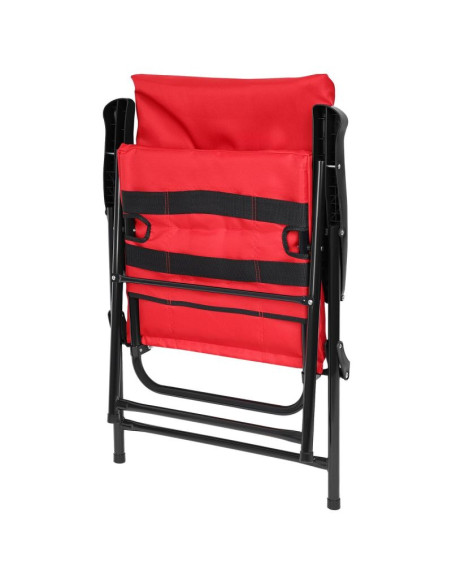 Krzesło ogrodowe składane 59x66x45/90cm z poduszką czerwone