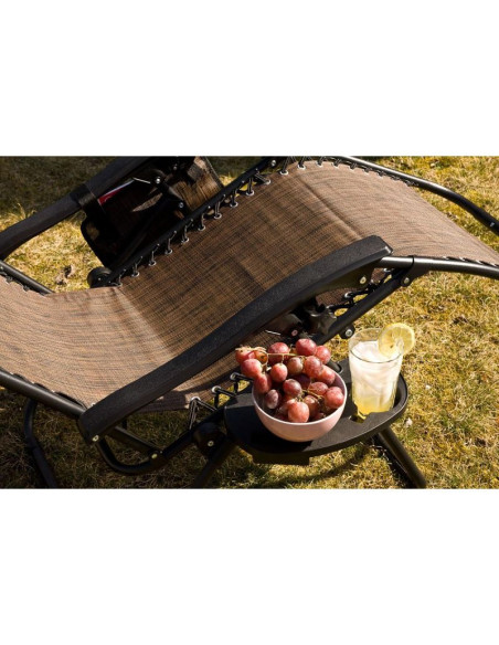 Leżak ogrodowy składany wielofunkcyjny z daszkiem 173x52/65x110cm brązowy