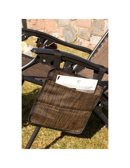 Leżak ogrodowy składany wielofunkcyjny z daszkiem 173x52/65x110cm brązowy