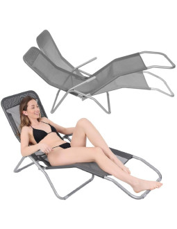 Leżak fotel składany grawitacyjny lazzy ciemny szary enero camp 2