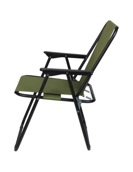 Krzesło turystyczne z podłokietnikami 52x44x75cm składane zielone