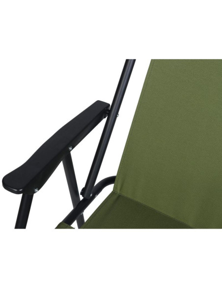Krzesło turystyczne z podłokietnikami 52x44x75cm składane zielone