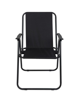 Krzesło turystyczne z podłokietnikami 52x44x75cm składane czarne 2