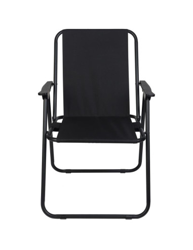 Krzesło turystyczne z podłokietnikami 52x44x75cm składane czarne