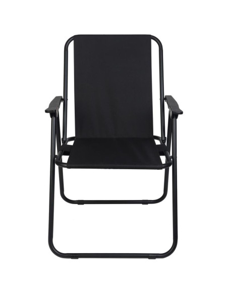 Krzesło turystyczne z podłokietnikami 52x44x75cm składane czarne
