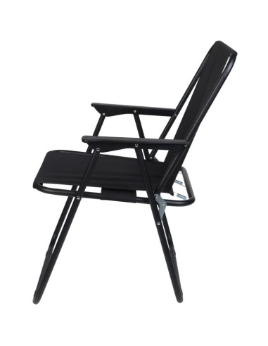 Krzesło turystyczne z podłokietnikami 52x44x75cm składane czarne