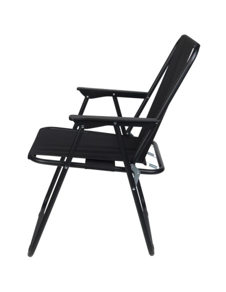 Krzesło turystyczne z podłokietnikami 52x44x75cm składane czarne