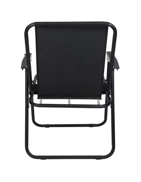 Krzesło turystyczne z podłokietnikami 52x44x75cm składane czarne