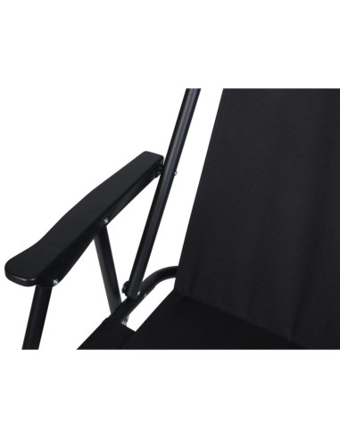 Krzesło turystyczne z podłokietnikami 52x44x75cm składane czarne