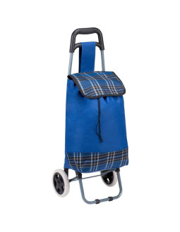 Wózek torba na kólkach na zakupy ze stelażem 31l niebieski