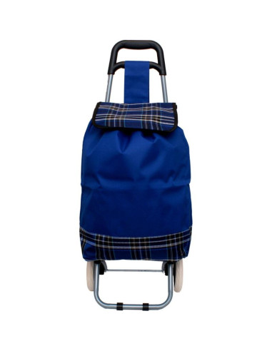 Wózek torba na kólkach na zakupy ze stelażem 31l niebieski