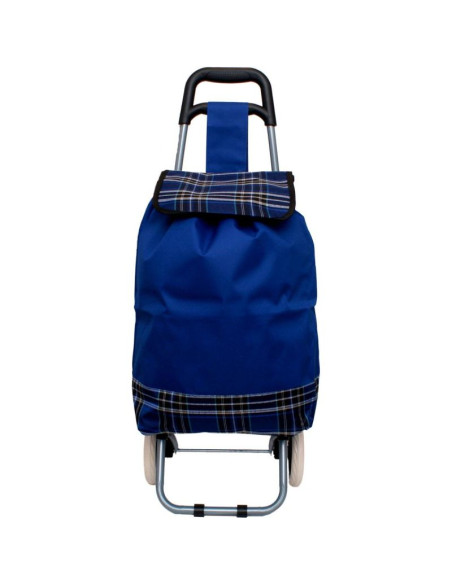 Wózek torba na kólkach na zakupy ze stelażem 31l niebieski