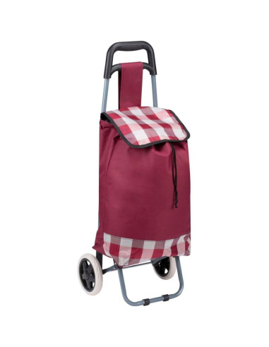 Wózek torba na kólkach na zakupy ze stelażem 31l czerwono biały