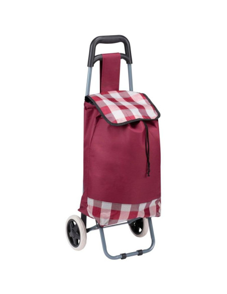 Wózek torba na kólkach na zakupy ze stelażem 31l czerwono biały