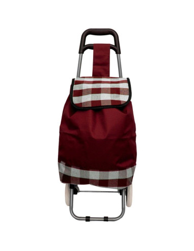 Wózek torba na kólkach na zakupy ze stelażem 31l czerwono biały