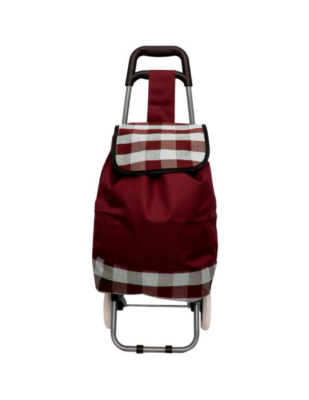 Wózek torba na kólkach na zakupy ze stelażem 31l czerwono biały